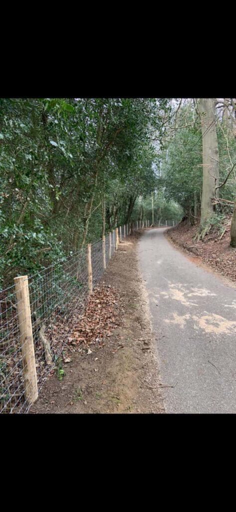 This is a photo of stock fencing installed along the side of a country road. By Fast Fix Fencing Rochester